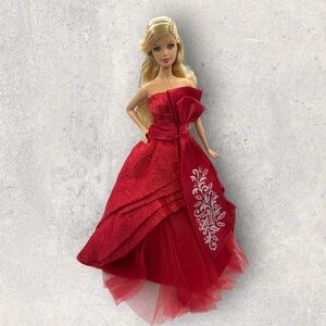 Holiday Barbie Red Formal Ballroom Dress Evening Gown 2012 Strapless No Doll